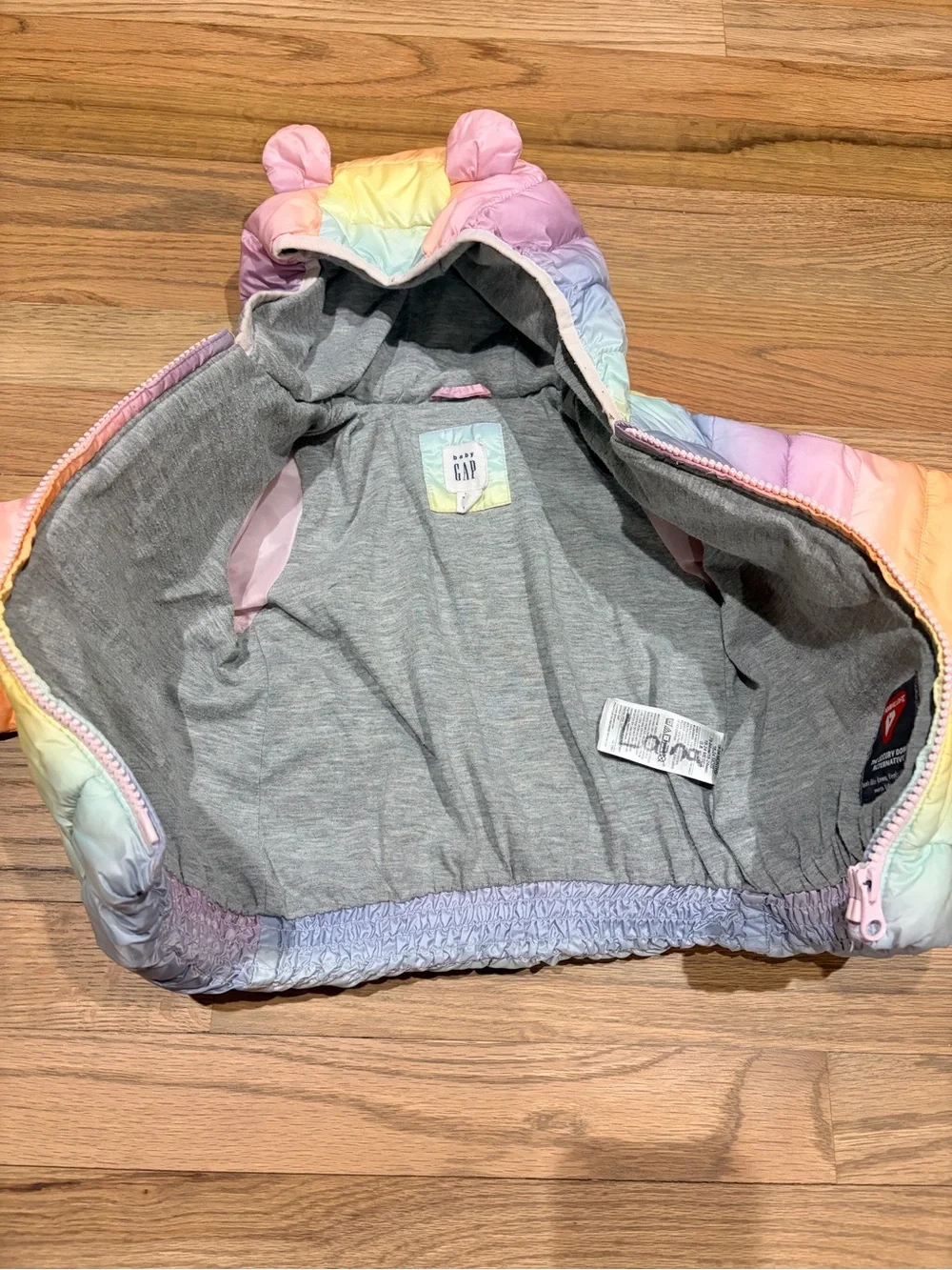 Gap toddler girl ombre rainbow winter jacket